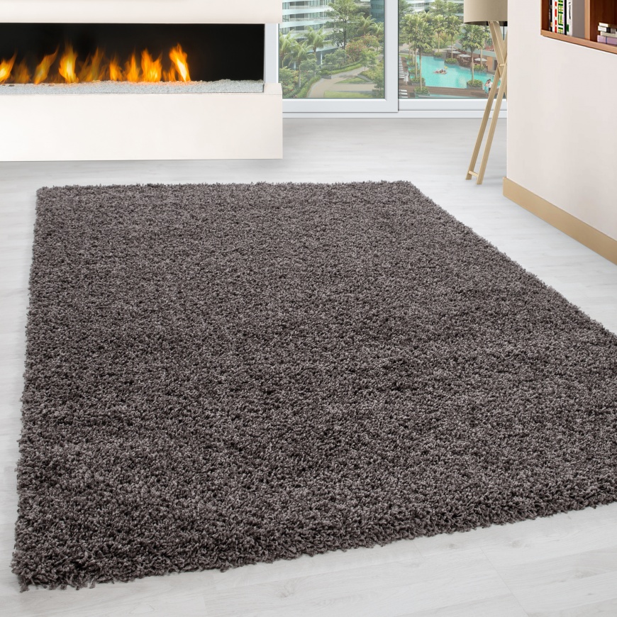 Life Shaggy Plain Taupe Rug